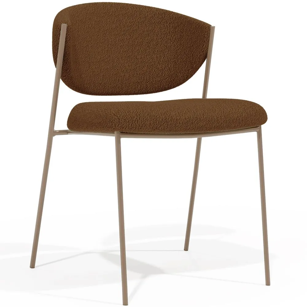 Silla de comedor - Tapizada en Tela Bouclé - Seda image 8