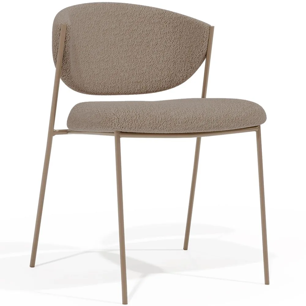 Silla de comedor - Tapizada en Tela Bouclé - Seda image 8