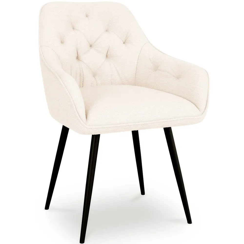 Silla De Comedor con Reposabrazos - Tapizada en Bouclé Premium - Alene image 8