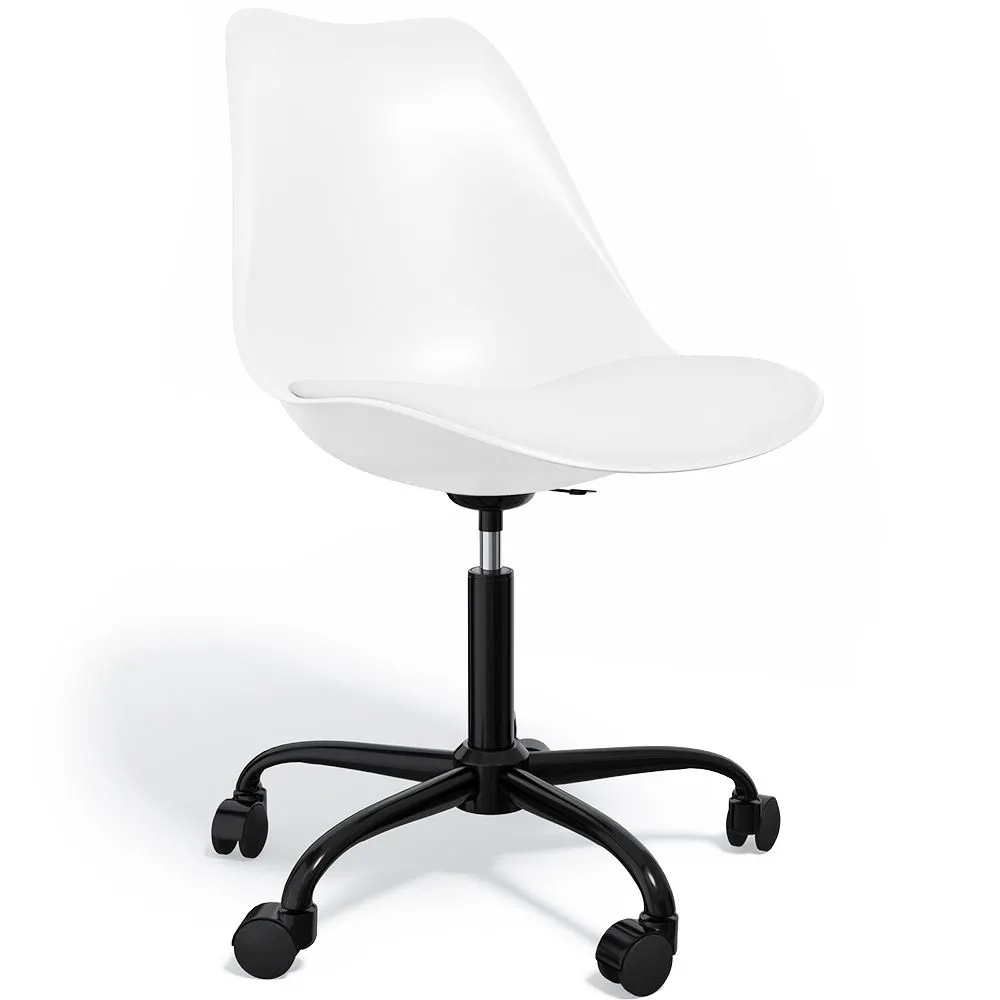 Silla De Oficina con Ruedas- Silla De Escritorio Giratoria - Tulip Estructura Negra image 8