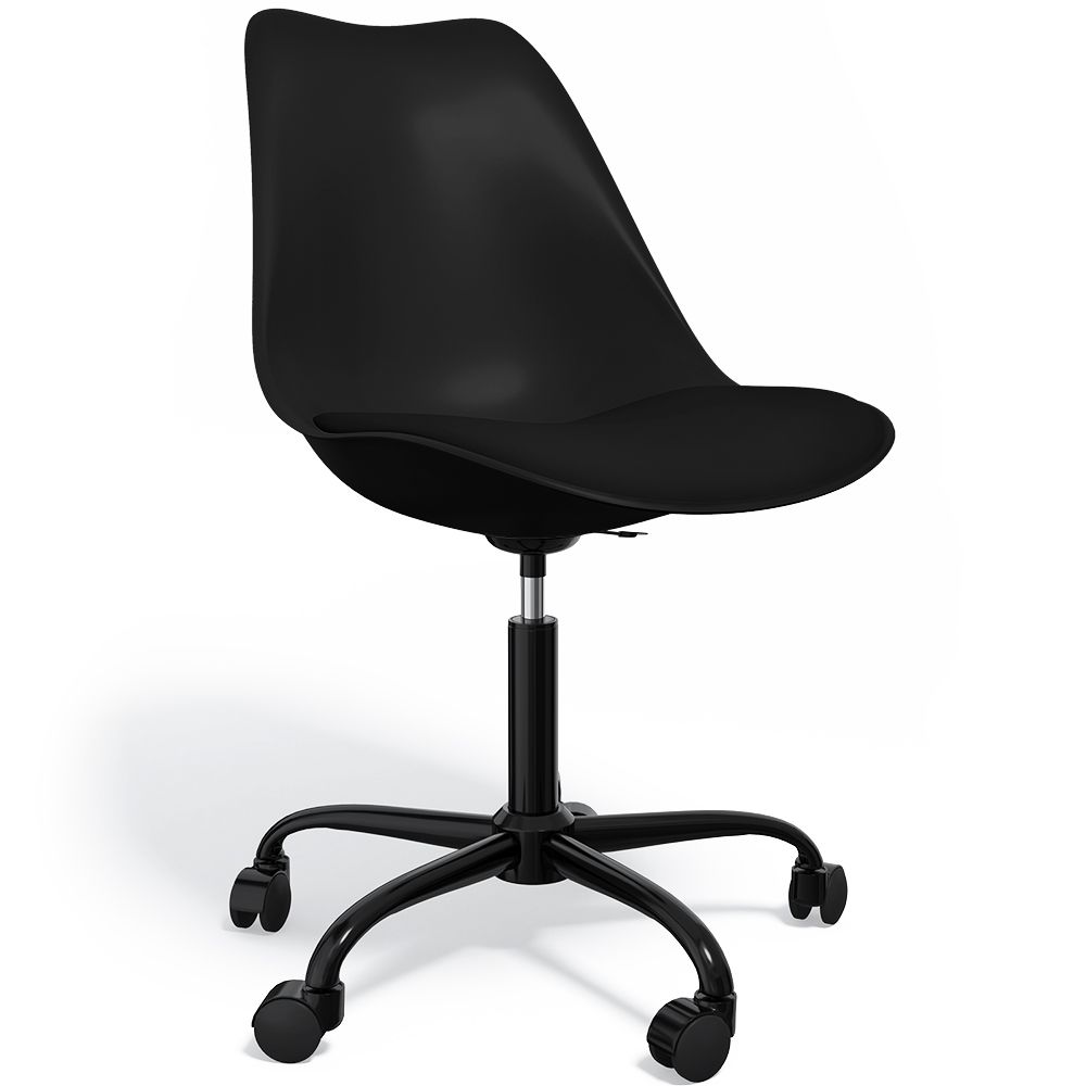 Silla De Oficina con Ruedas- Silla De Escritorio Giratoria - Tulip Estructura Negra image 8