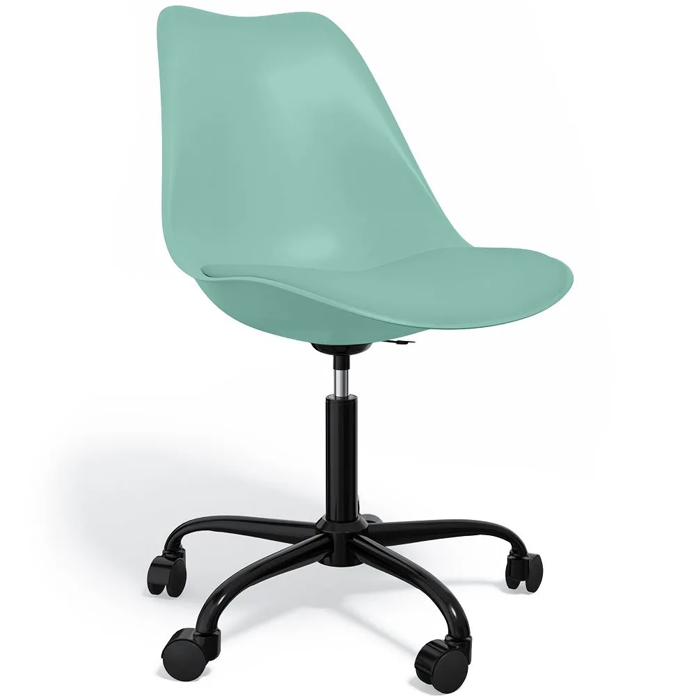 Silla De Oficina con Ruedas- Silla De Escritorio Giratoria - Tulip Estructura Negra image 8