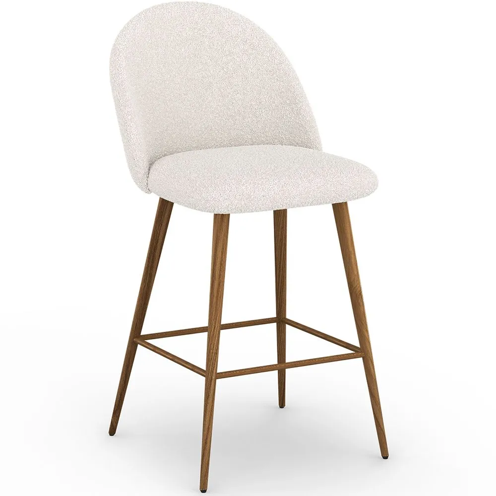 Taburete Tapizado en Tela Bouclé - Diseño Escandinavo - 66cm - Evelyne image 8