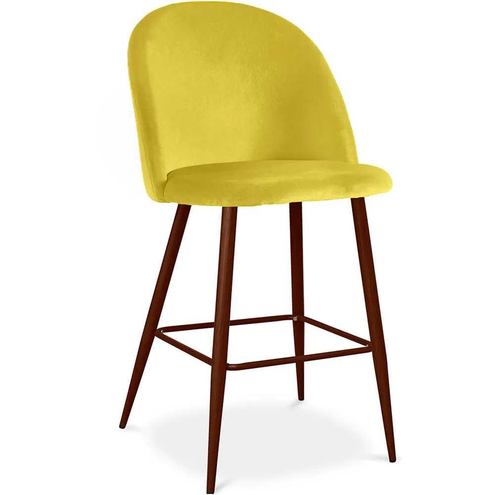 Taburete Tapizado en Terciopelo - Diseño Escandinavo - 66cm - Evelyne image 8