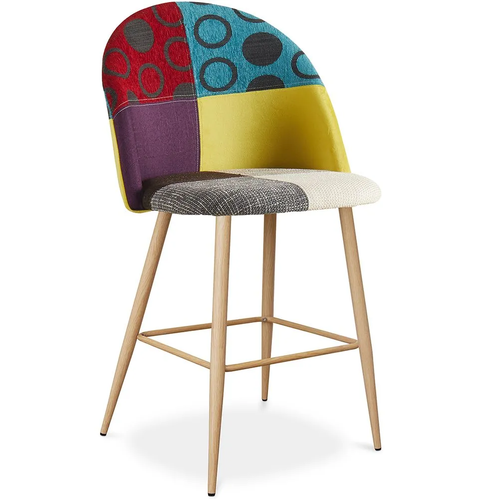 Taburete Tapizado en Patchwork - Estilo Escandinavo - 66cm - Evelyne  image 8