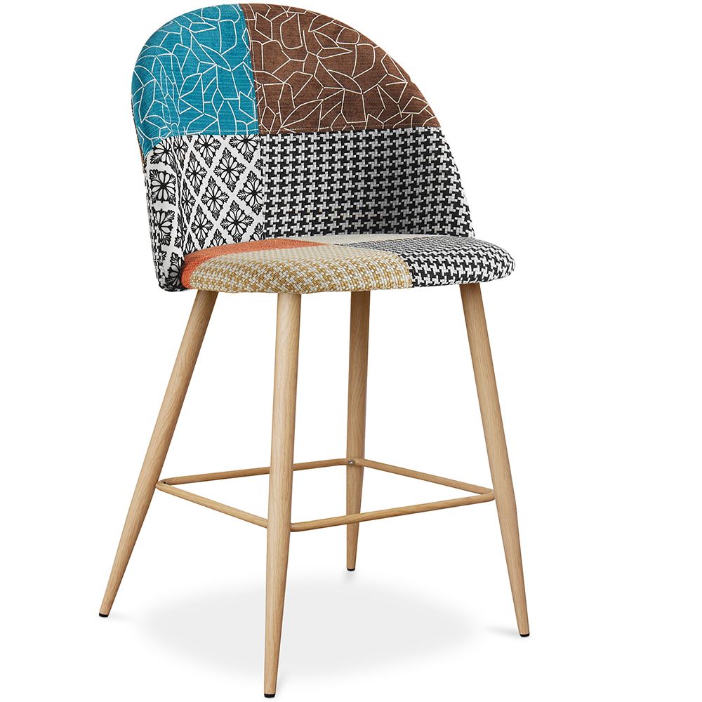 Taburete Tapizado en Patchwork - Estilo Escandinavo - 66cm - Evelyne  image 8