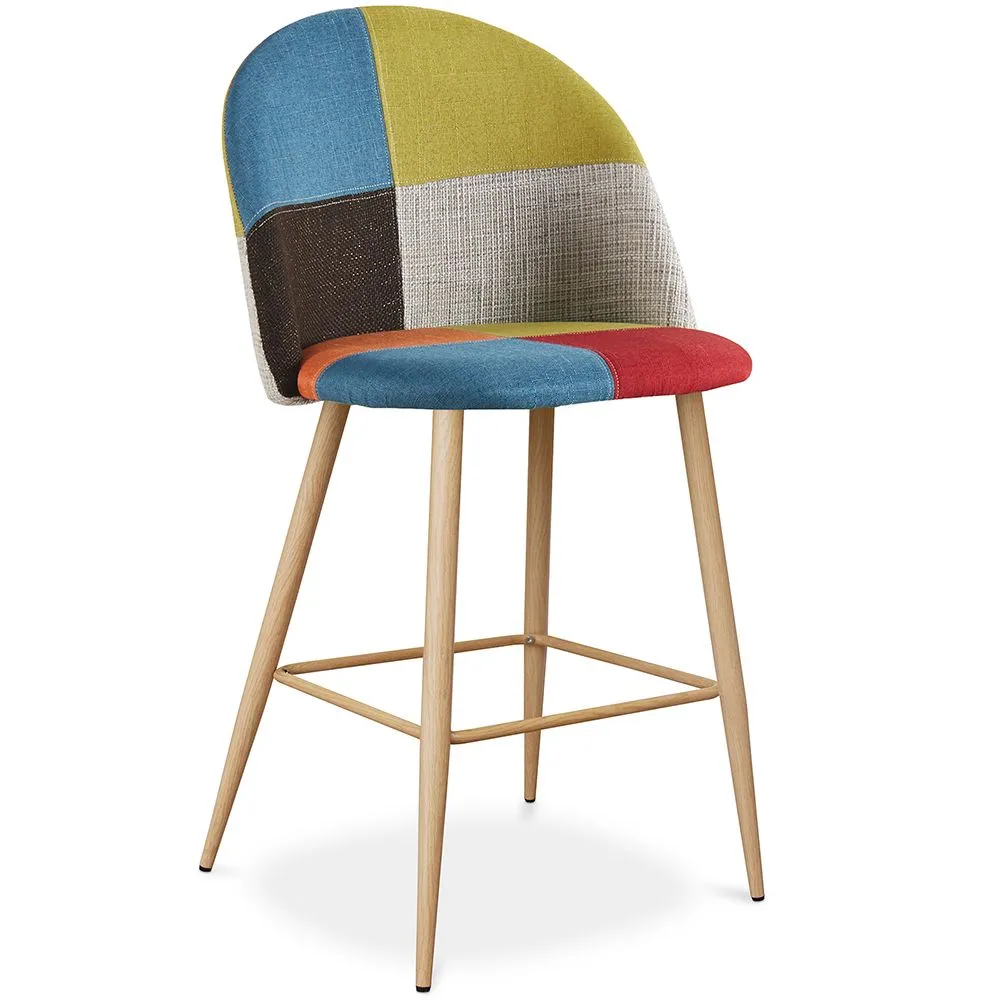 Taburete Tapizado en Patchwork - Estilo Escandinavo - 66cm - Evelyne  image 8