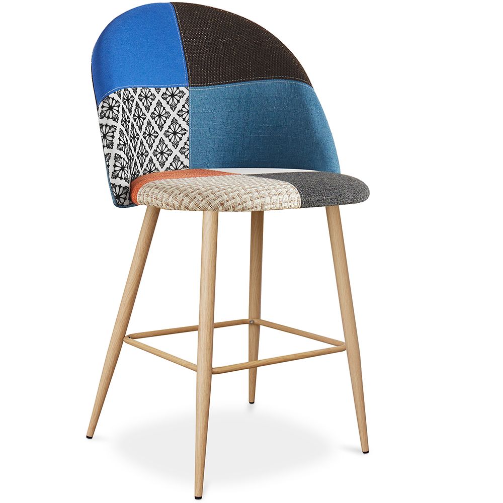 Taburete Tapizado en Patchwork - Estilo Escandinavo - 66cm - Evelyne  image 8