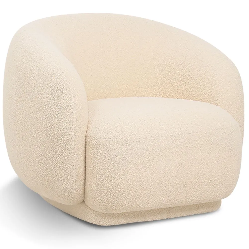 Sillón Tapizado en Tela Bouclé - Diseño Curvo - Drisela image 8