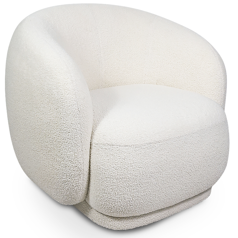 Sillón Tapizado en Tela Bouclé - Diseño Curvo - Drisela image 8