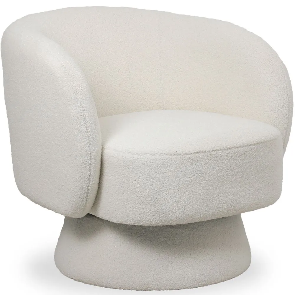 Sillón Tapizado en Tela Bouclé - Diseño Curvo - Dresa image 8