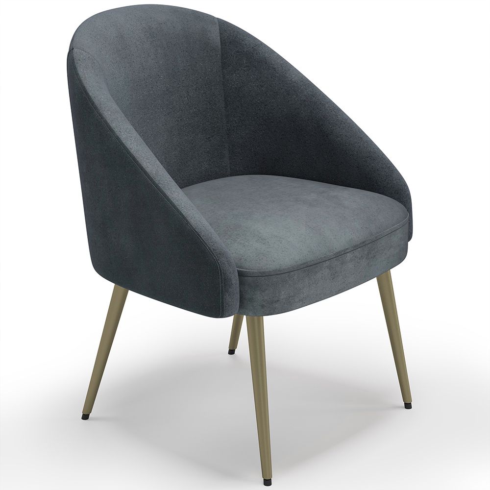 Sillón de Diseño - Tapizado en Terciopelo - Pata dorada - Wasda image 8