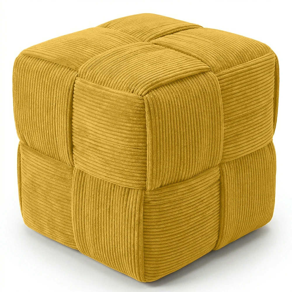 Puff Cuadrado Tapizado en Pana - Diseño Moderno - Cube image 8
