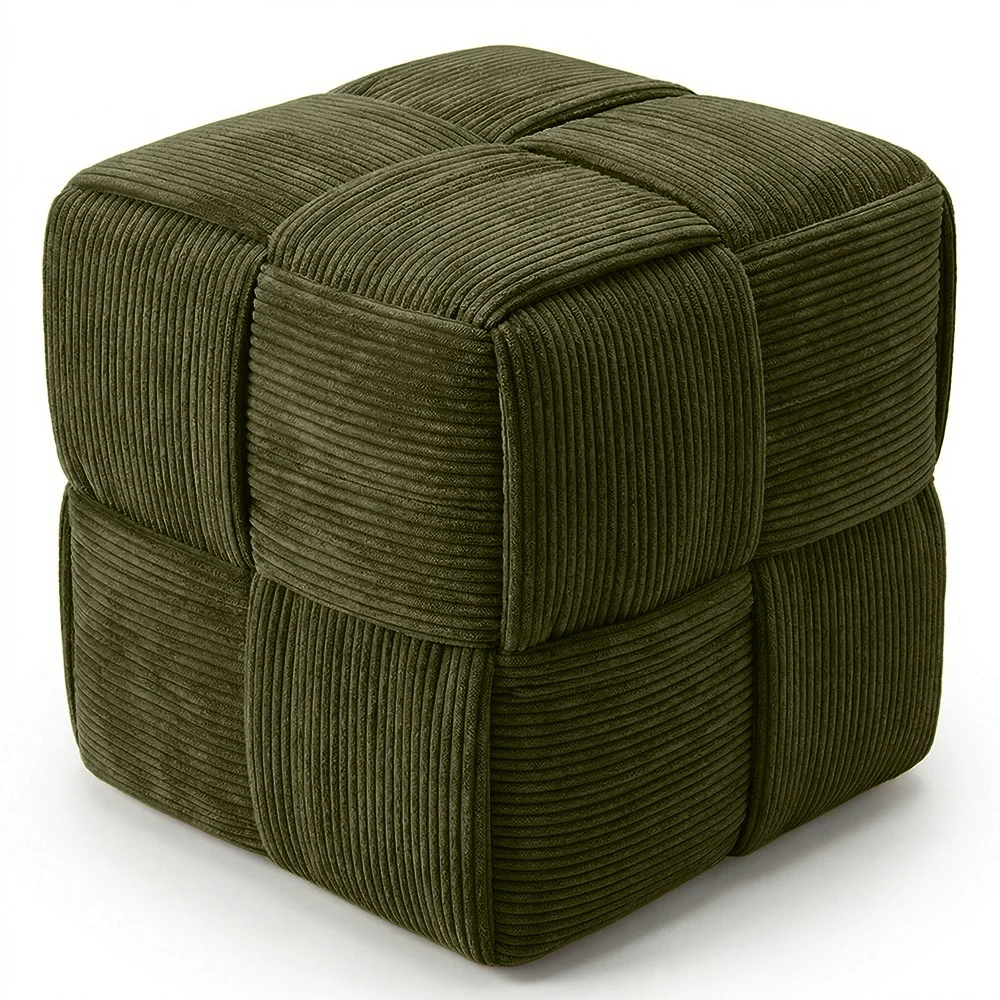Puff Cuadrado Tapizado en Pana - Diseño Moderno - Cube image 8