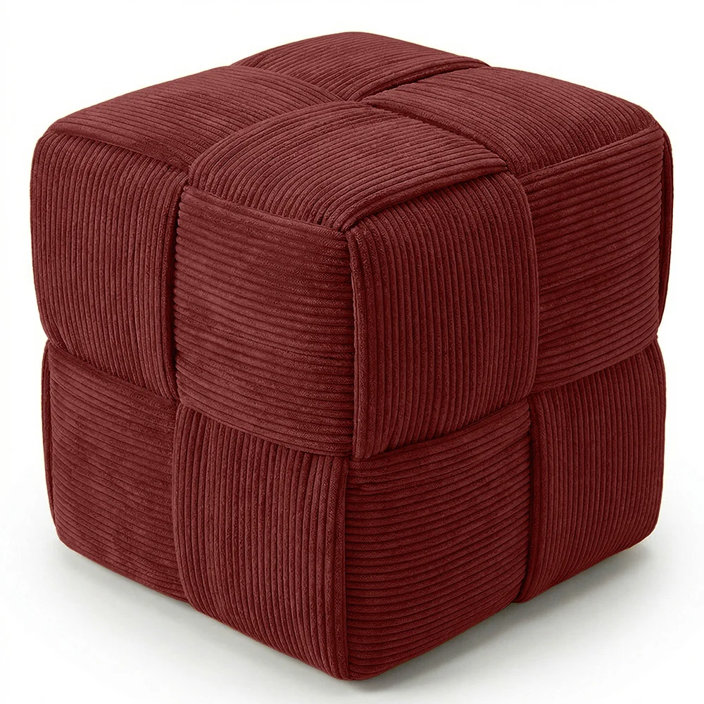 Puff Cuadrado Tapizado en Pana - Diseño Moderno - Cube image 8