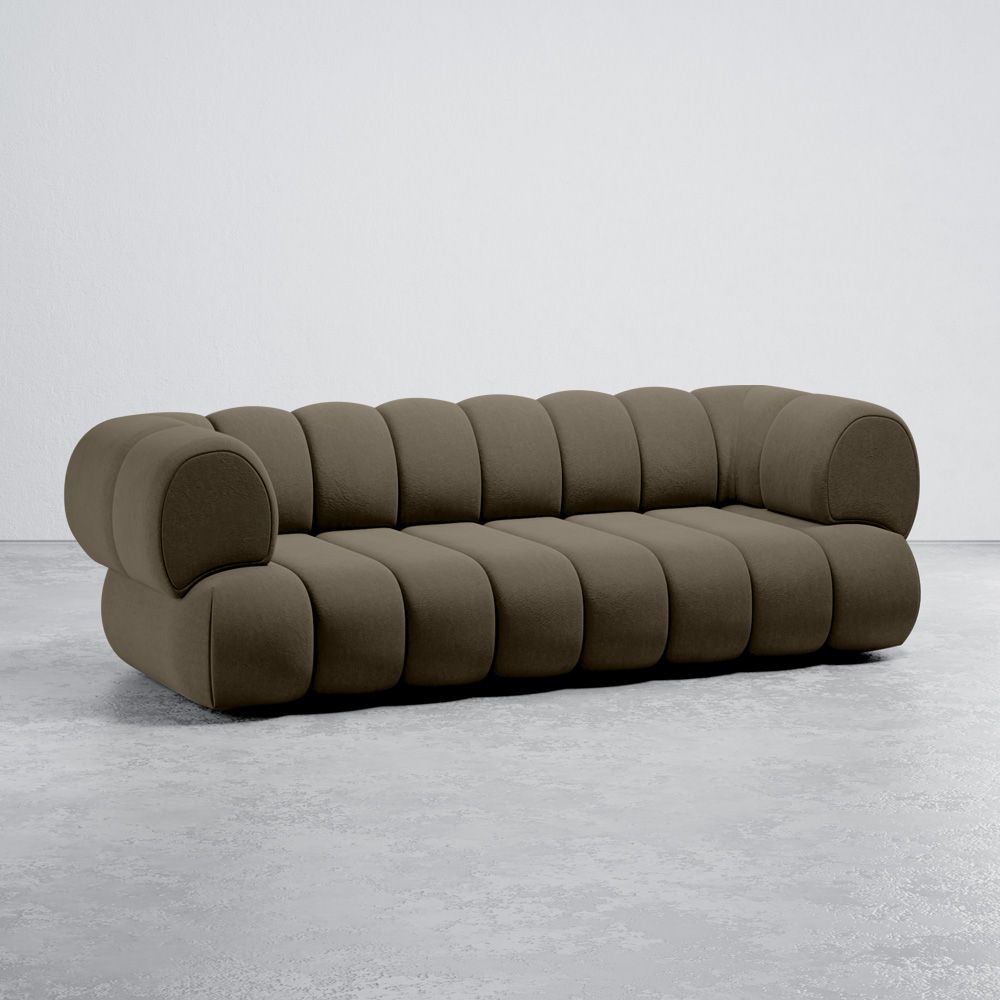 Sofá Tapizado en Terciopelo - Estilo Moderno - 2/3 Plazas - Curvo Teddy image 8