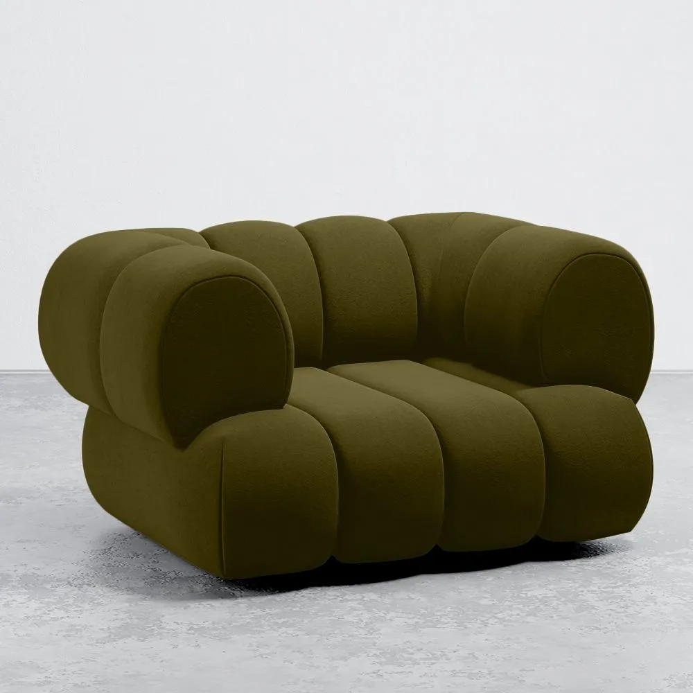 Sillón Tapizado en Terciopelo - Estilo Moderno - Curvo Velvet image 8