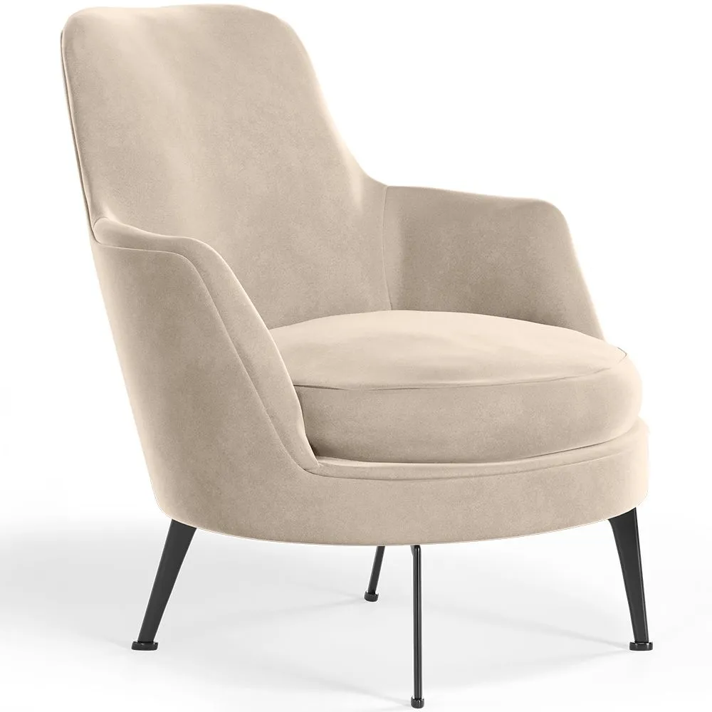Sillón de Diseño Tapizado en Terciopelo Estilo Contemporáneo - Hanneh image 8