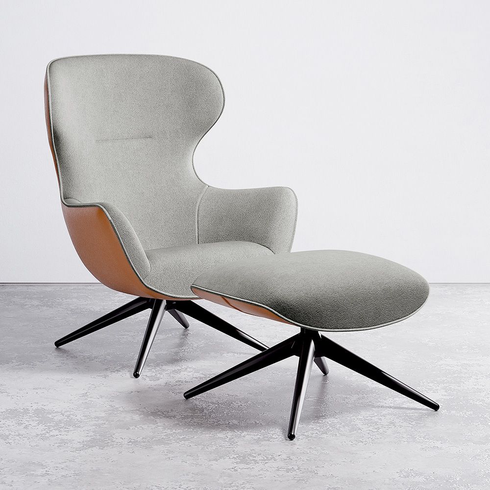 Sillón de Diseño Tapizado Estilo Contemporáneo con Reposapiés - Derta image 8