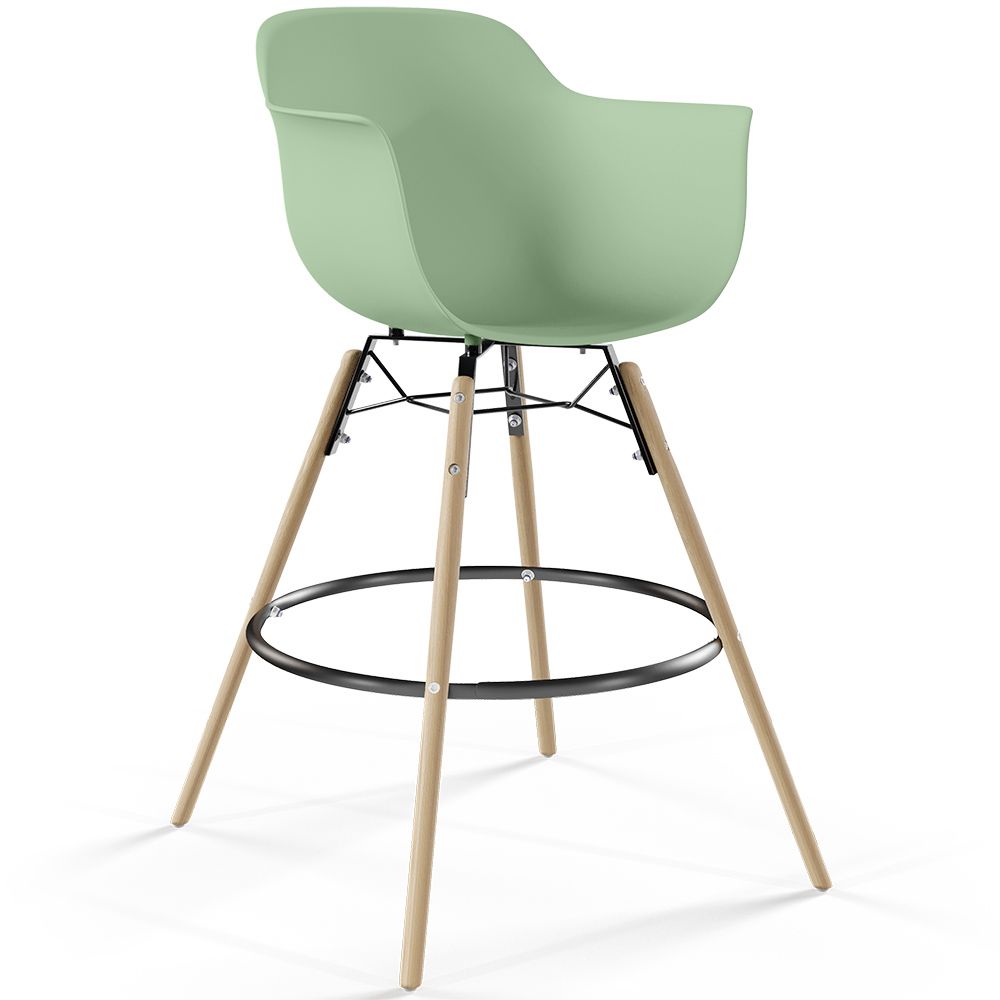 Taburete de bar - Diseño Escandinavo - Patas de Madera - Nordika image 8