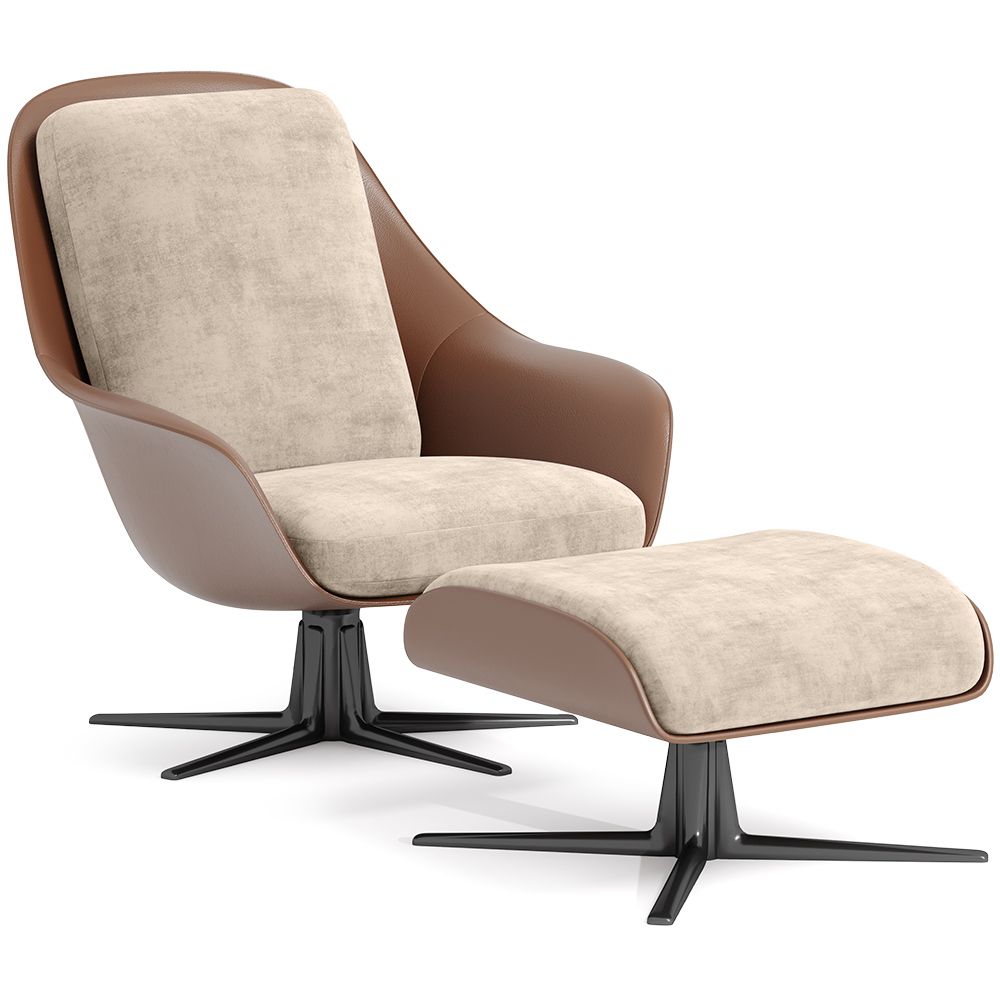 Sillón de Diseño Tapizado Estilo Contemporáneo con Reposapiés - Asher image 8