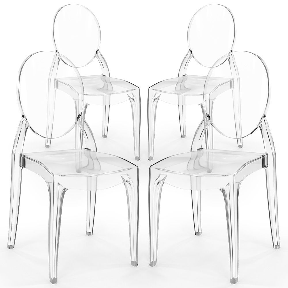 Pack de 4 Sillas de comedor Transparente - Estilo Victoria  image 8