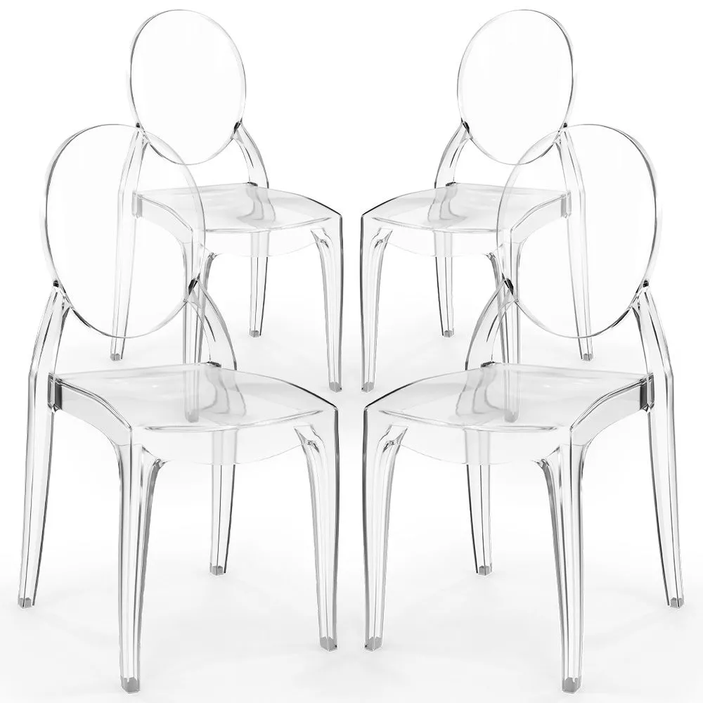 Pack de 4 Sillas de comedor Transparente - Estilo Victoria  image 8