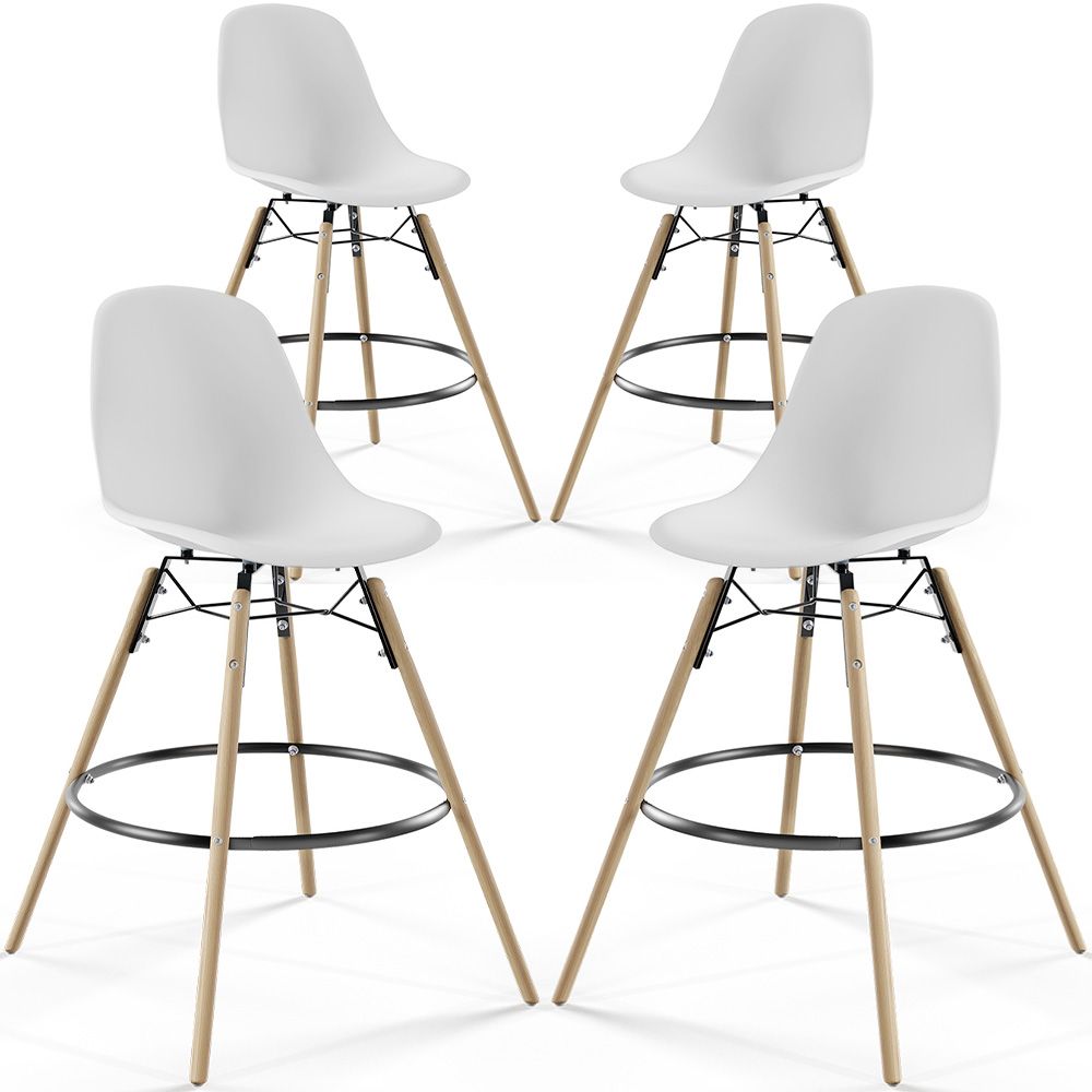 Taburetes de Bar - Diseño Escandinavo - Patas de Madera - Pack de 4 - Skögur image 8