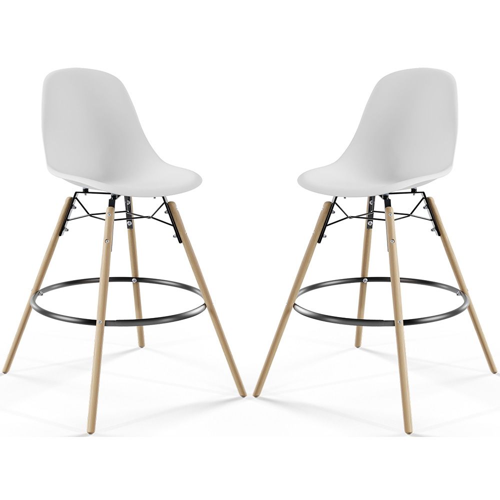 Taburete de Bar - Diseño Escandinavo - Patas de Madera - Pack de 2 - Skögur image 8