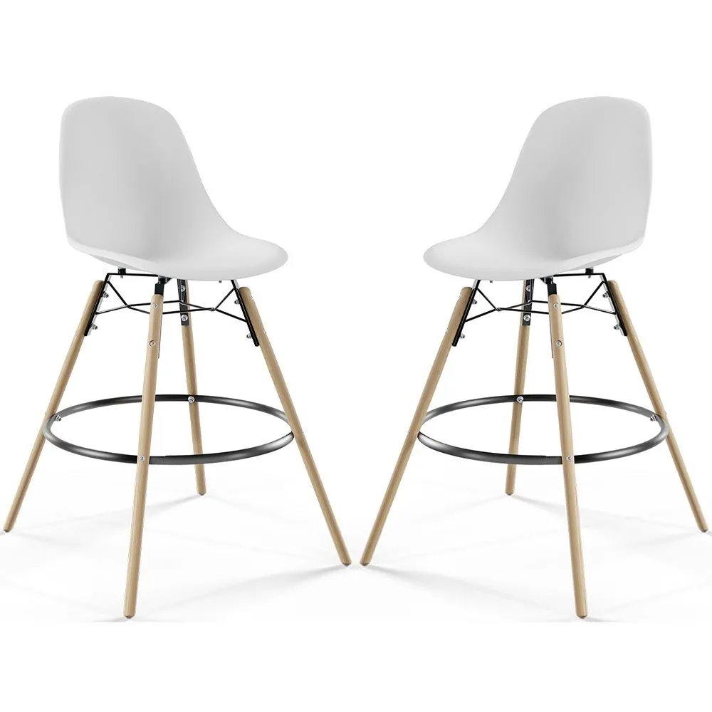 Taburete de Bar - Diseño Escandinavo - Patas de Madera - Pack de 2 - Skögur image 8