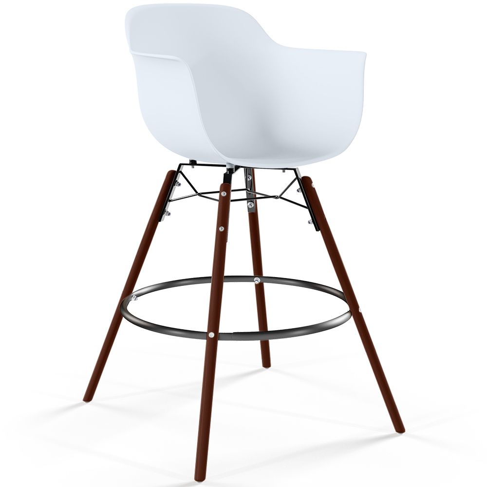 Taburete de bar - Diseño Escandinavo - Patas de Madera oscura - Nordika image 8