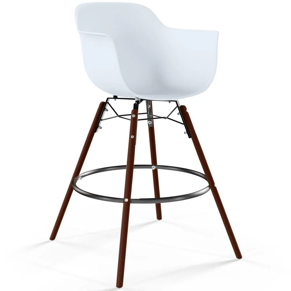 Taburete de bar - Diseño Escandinavo - Patas de Madera oscura - Nordika image 8