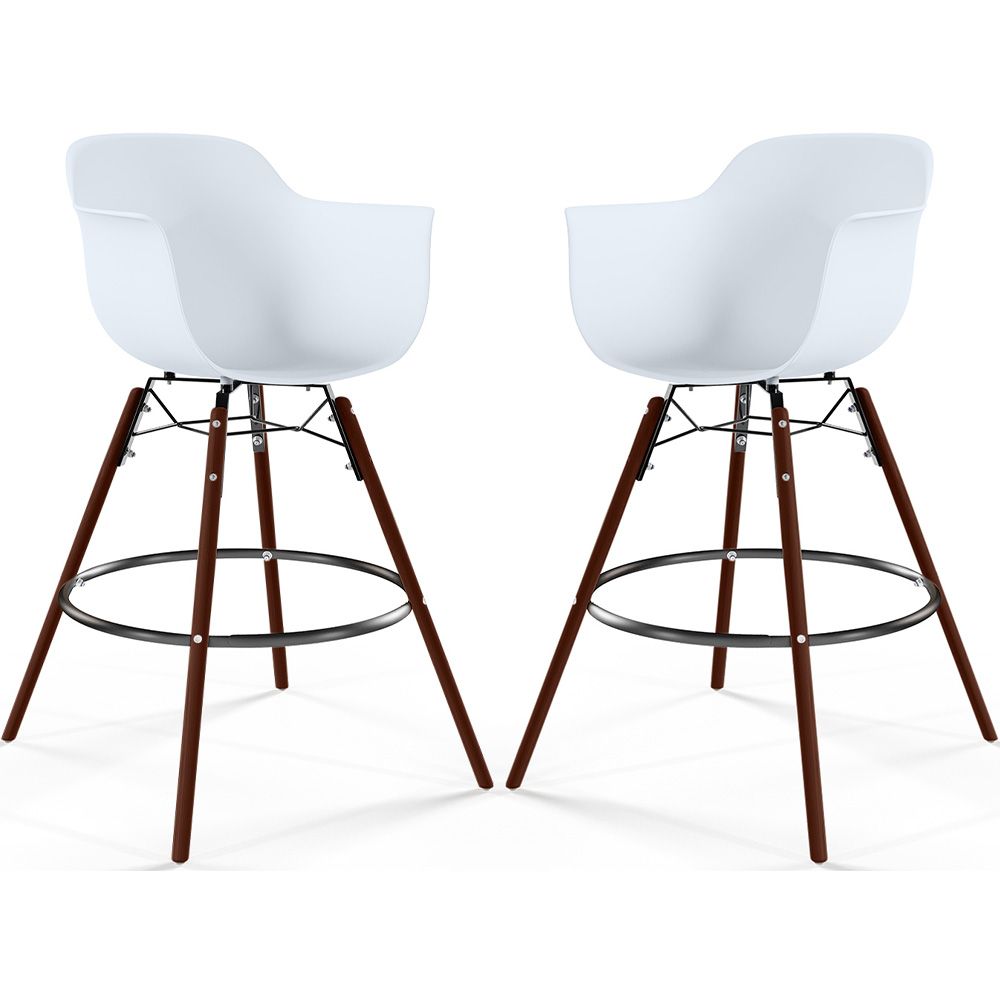 Taburetes de Bar - Diseño Escandinavo - Patas de Madera Oscura - Pack de 2 - Nordika image 8