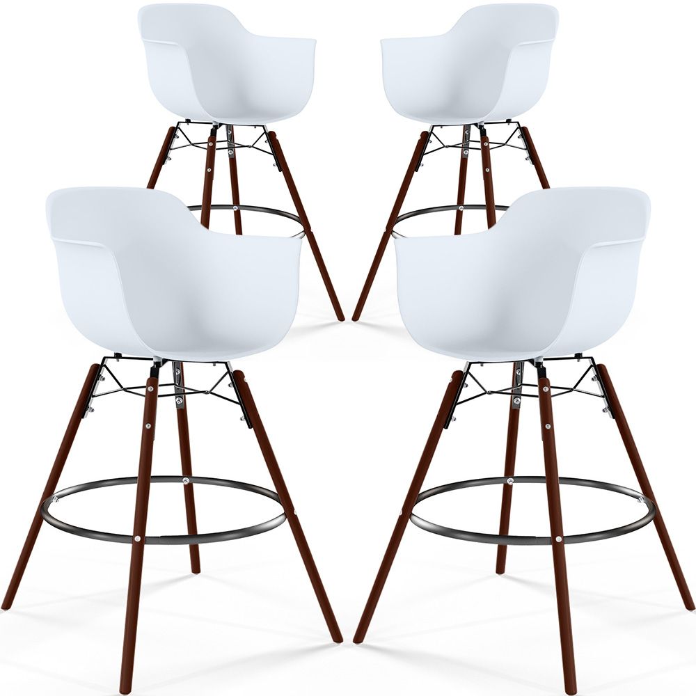 Taburetes de Bar - Diseño Escandinavo - Patas de Madera Oscura - Pack de 4 - Nordika image 8