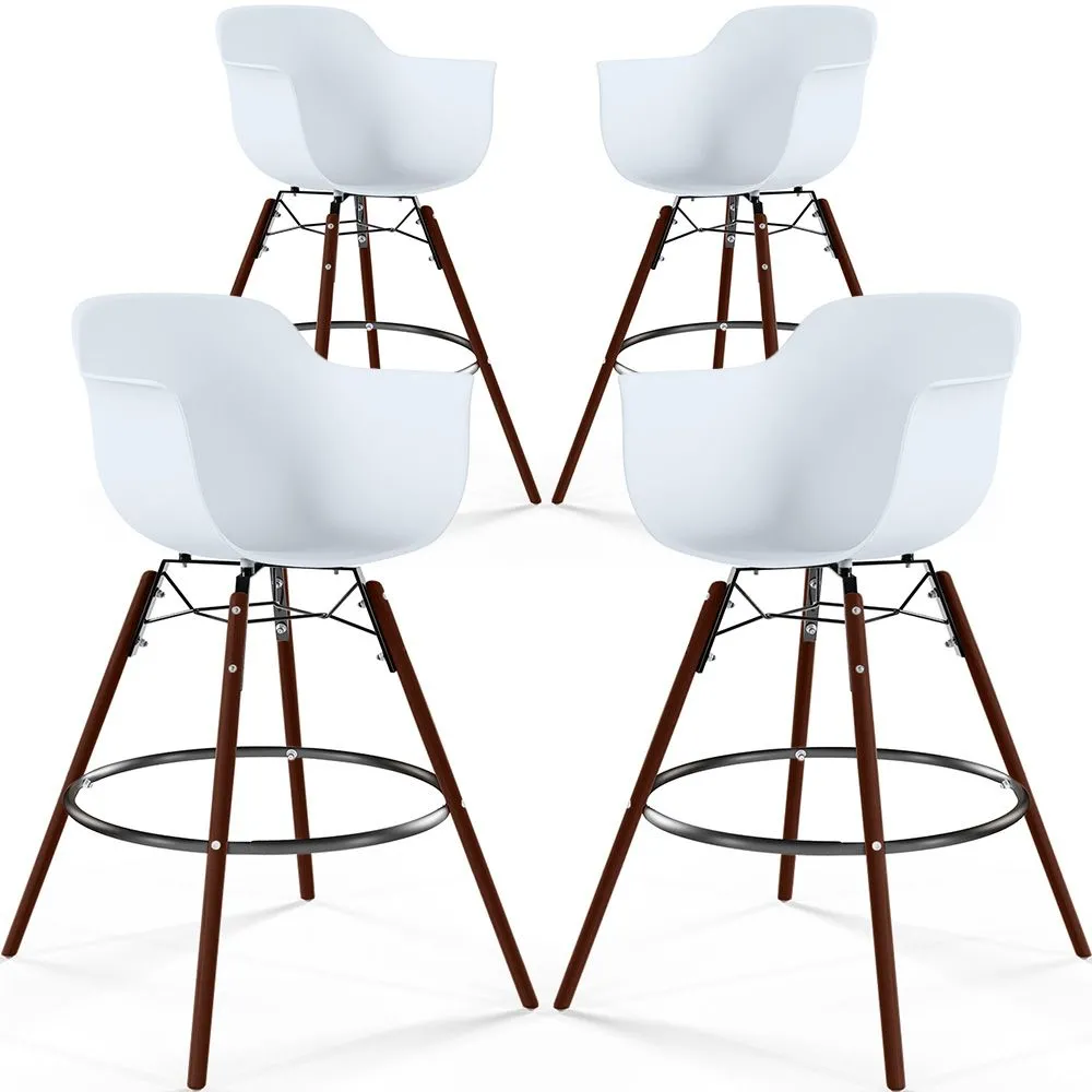 Taburetes de Bar - Diseño Escandinavo - Patas de Madera Oscura - Pack de 4 - Nordika image 8