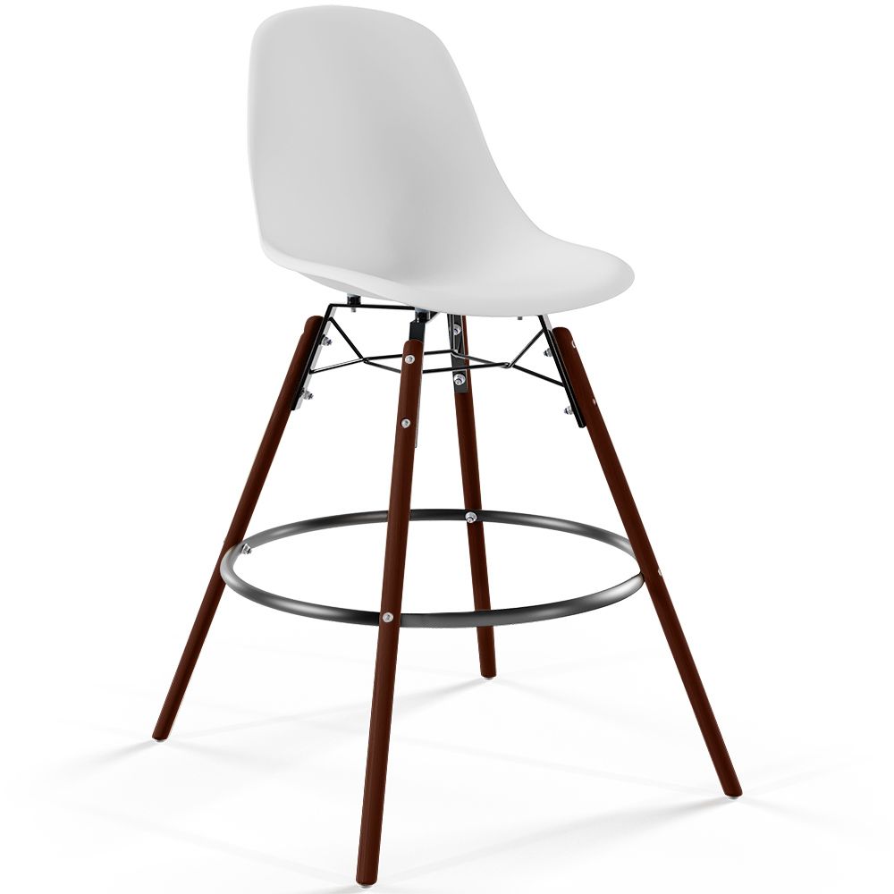 Taburete de Bar - Diseño Escandinavo - Patas de Madera Oscura - Skögur image 8