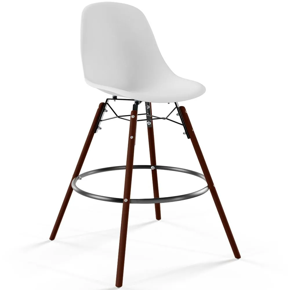 Taburete de Bar - Diseño Escandinavo - Patas de Madera Oscura - Skögur image 8