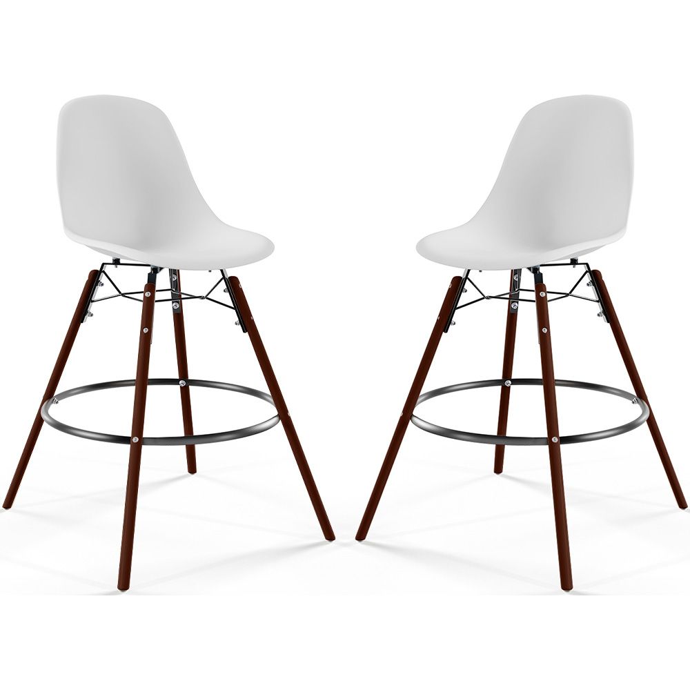 Taburetes de Bar - Diseño Escandinavo - Patas de Madera Oscura - Pack de 2 - Skögur image 8
