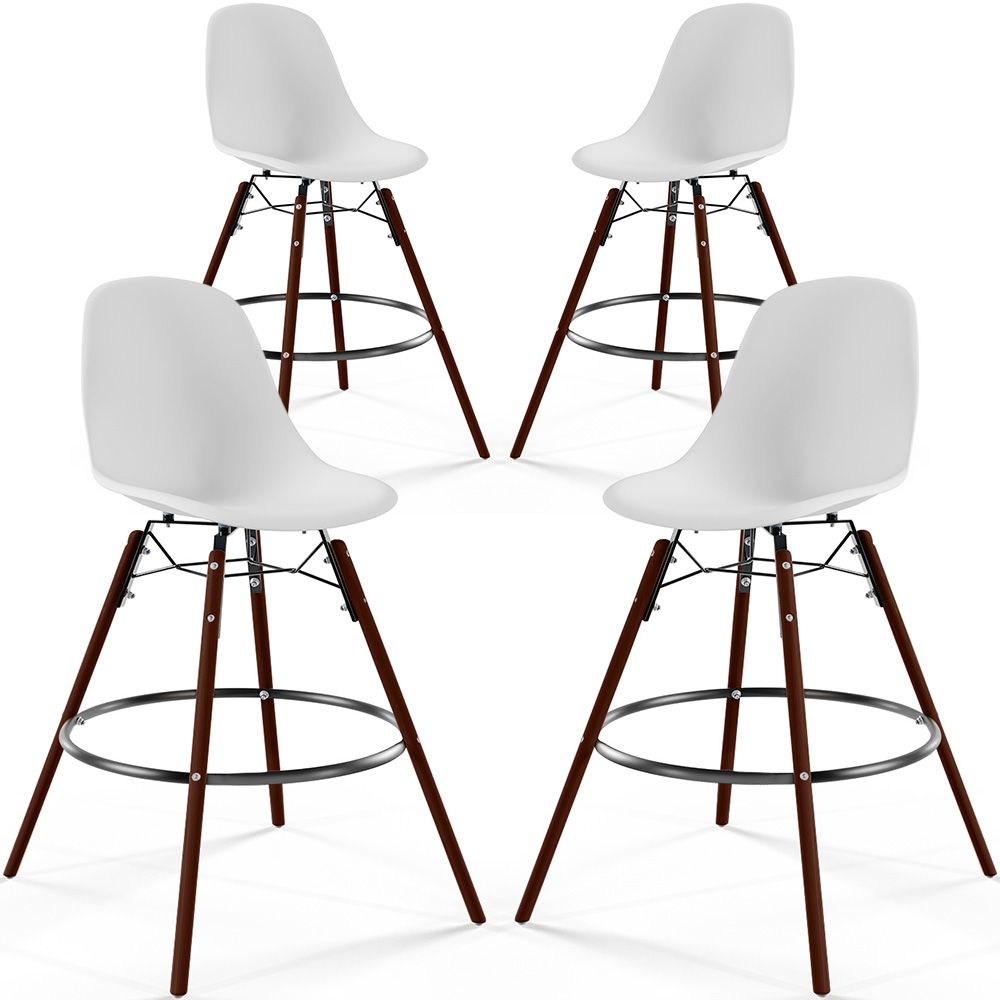 Taburetes de Comedor - Diseño Escandinavo - Patas de Madera Oscura - Pack de 4 - Skögur image 8