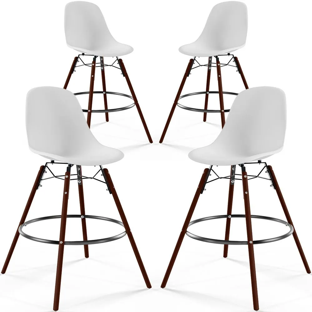Taburetes de Comedor - Diseño Escandinavo - Patas de Madera Oscura - Pack de 4 - Skögur image 8