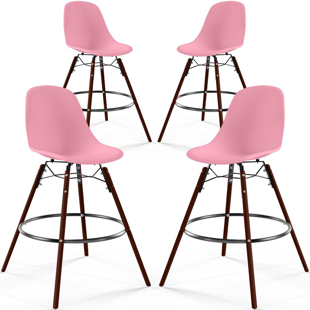 Taburetes de Comedor - Diseño Escandinavo - Patas de Madera Oscura - Pack de 4 - Skögur image 8