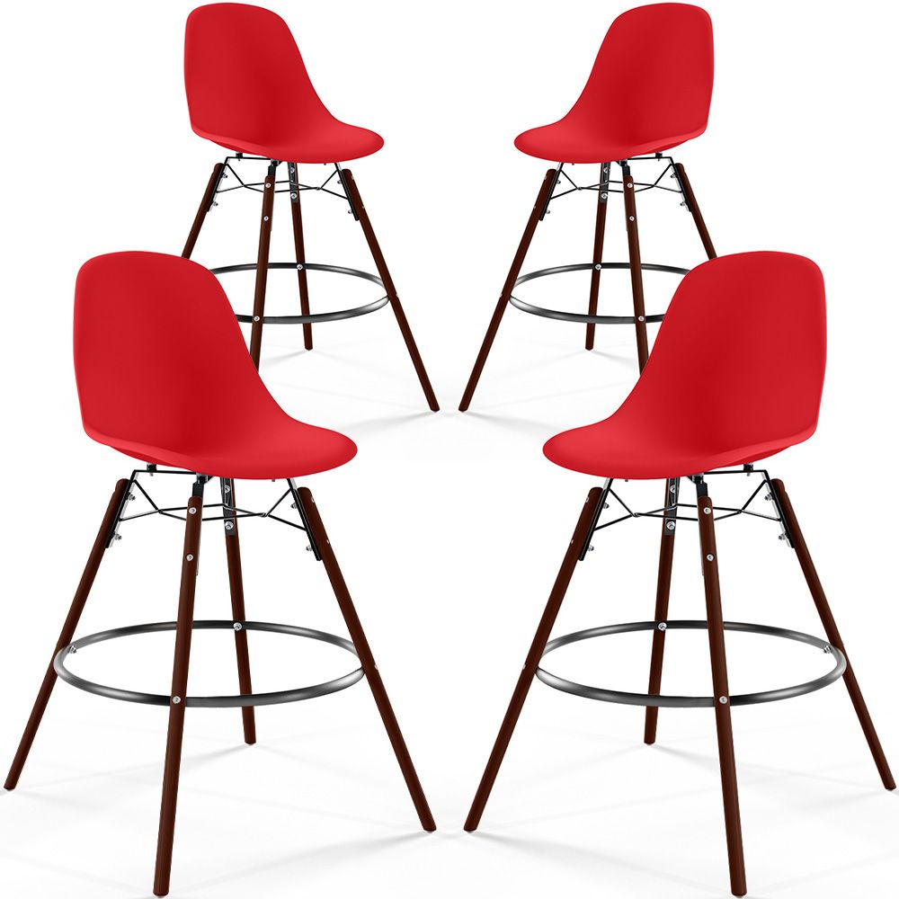 Taburetes de Comedor - Diseño Escandinavo - Patas de Madera Oscura - Pack de 4 - Skögur image 8