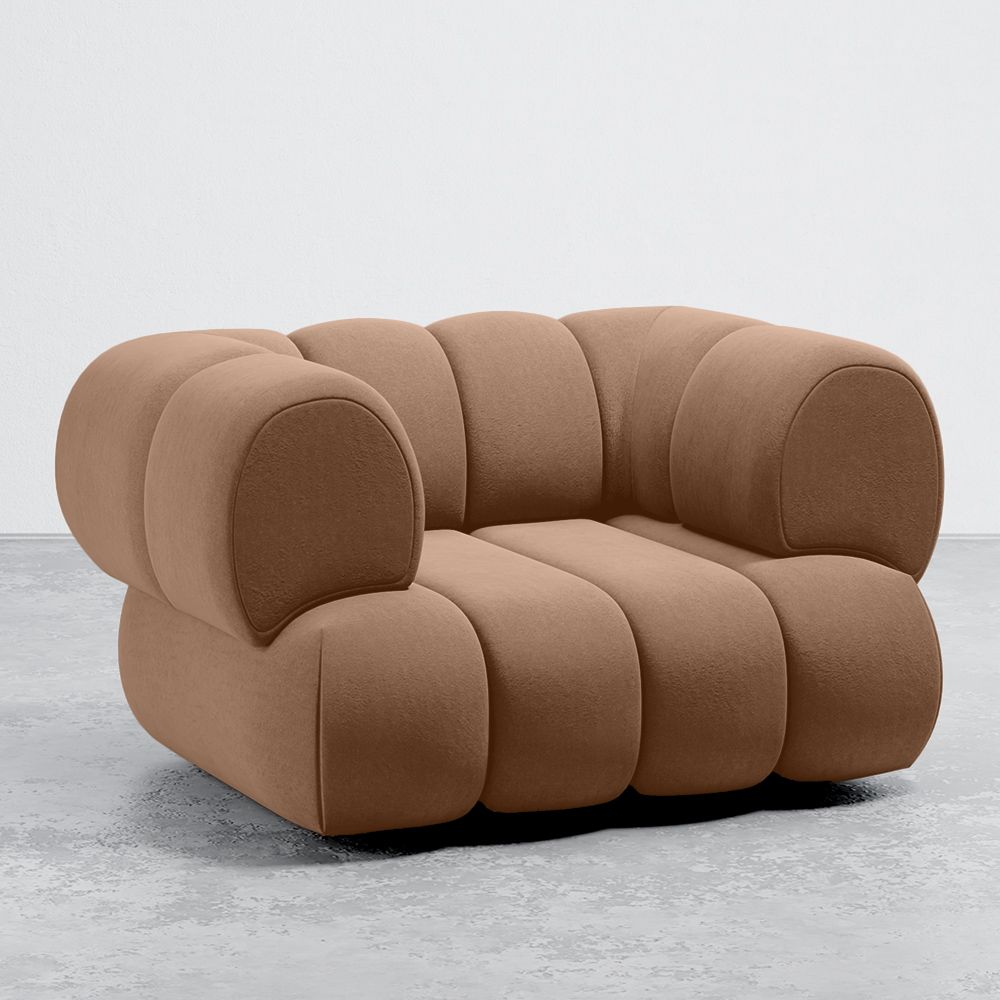Sillón Tapizado en Terciopelo - Estilo Moderno - Curvo Velvet image 8