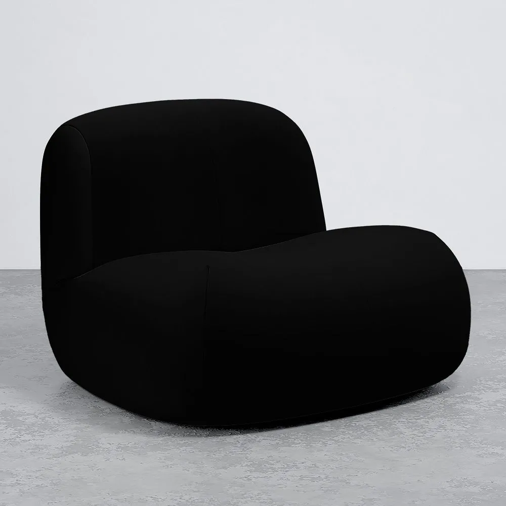 Sillón Moderno Minimalista Diseño Curvo Tapizado Terciopelo - Comodidad y Estilo Contemporáneo - Büba image 8