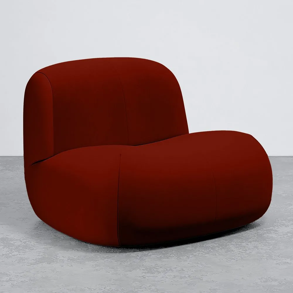 Sillón Moderno Minimalista Diseño Curvo Tapizado Terciopelo - Comodidad y Estilo Contemporáneo - Büba image 8