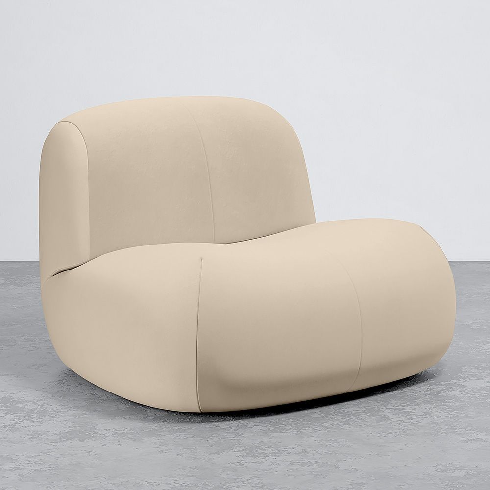 Sillón Moderno Minimalista Diseño Curvo Tapizado Terciopelo - Comodidad y Estilo Contemporáneo - Büba image 8