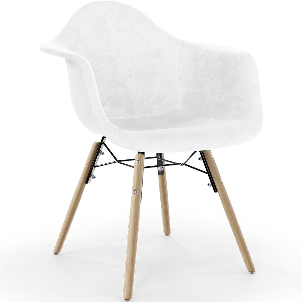 Silla de Comedor de Terciopelo - Diseño Escandinavo y Patas de Madera - Nordika image 8