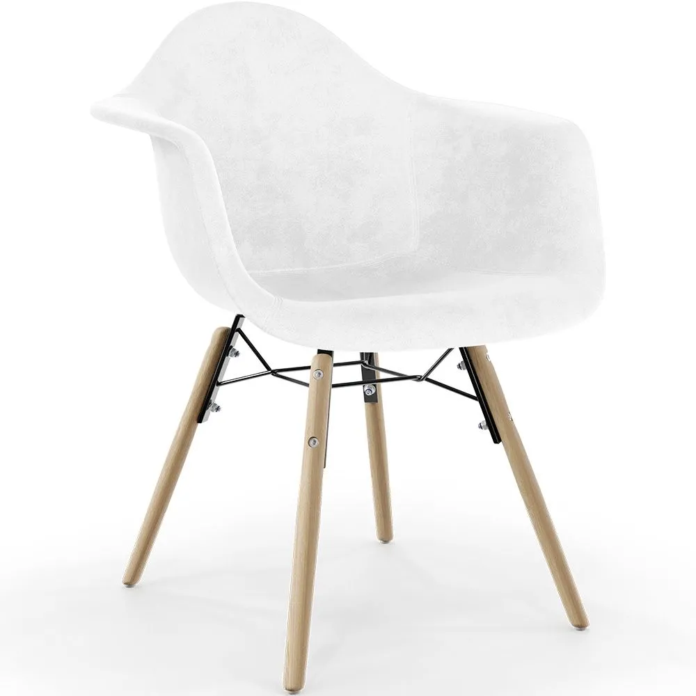 Silla de Comedor de Terciopelo - Diseño Escandinavo y Patas de Madera - Nordika image 8