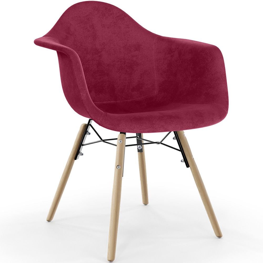 Silla de Comedor de Terciopelo - Diseño Escandinavo y Patas de Madera - Nordika image 8
