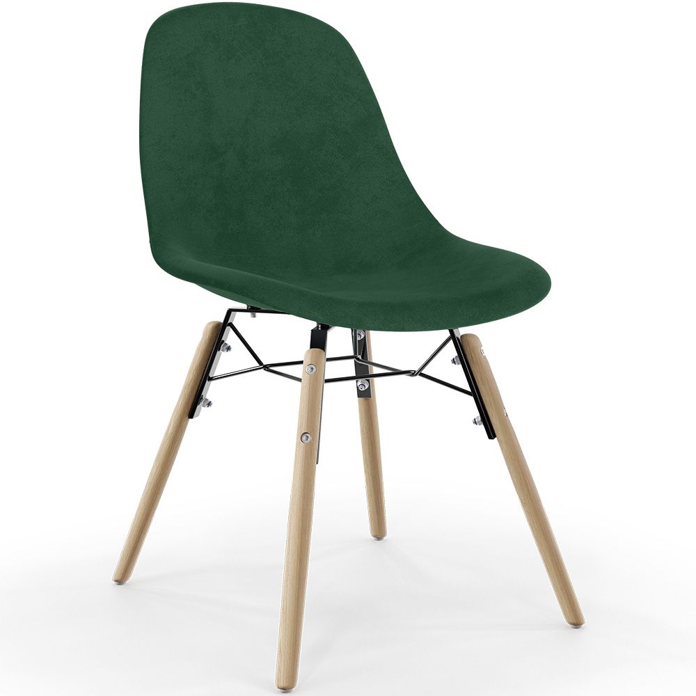 Silla de Comedor de Terciopelo - Diseño Escandinavo y Patas de Madera - Skögur image 8